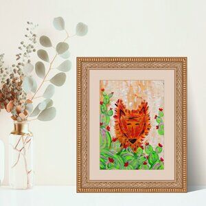 Animal Art Print Wall Decor Fox Friendly Print 5x7 - Award-Winning
